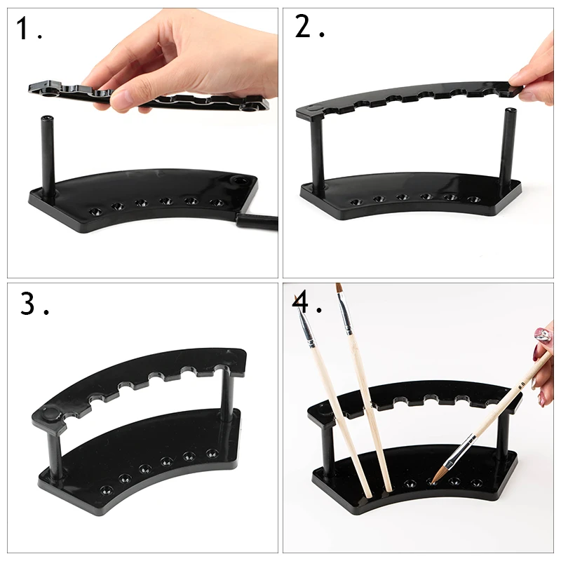 1 Set Nail Brush Holder Stand Salon Pen Rack Accessoire Brushes For Manicure Tool Acrylic Nail Art Brush Holder Carrier Storage