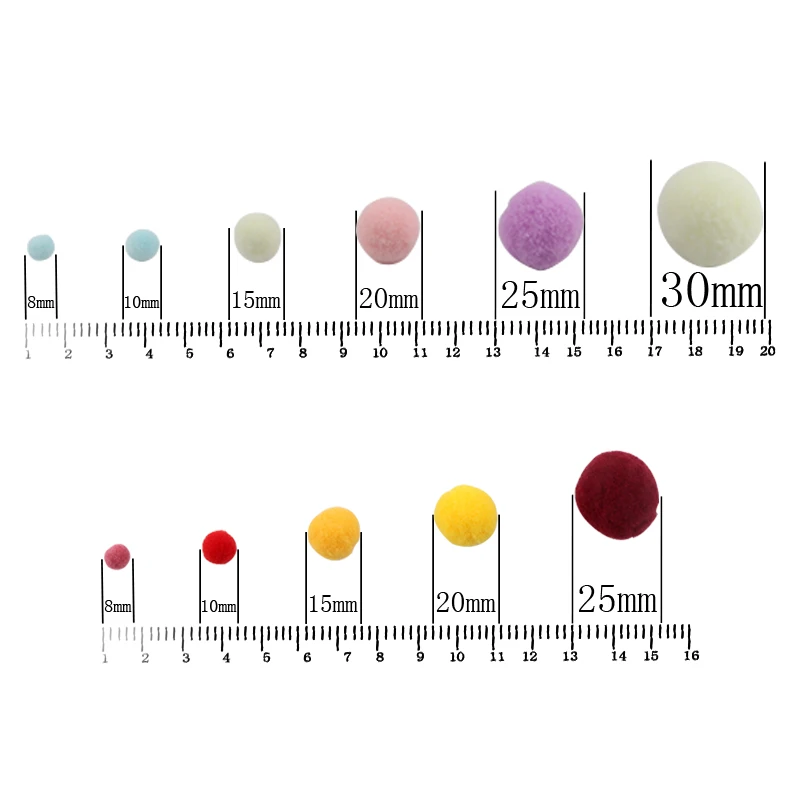 8/10/15/20/25/30mm Mini Fluffy Soft Pom Poms Pompoms Ball Handmade Kids Toys Wedding Christmas Decor DIY Sewing Craft Supplies