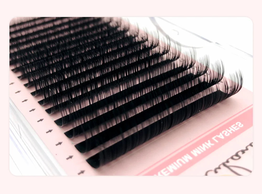 NATUHANA Mink Lashes Mix 8~15 mm 16 Lines Handmade Korean Pbt Eyelash Extension Natural Soft Faux Lash Extension Supplies Makeup