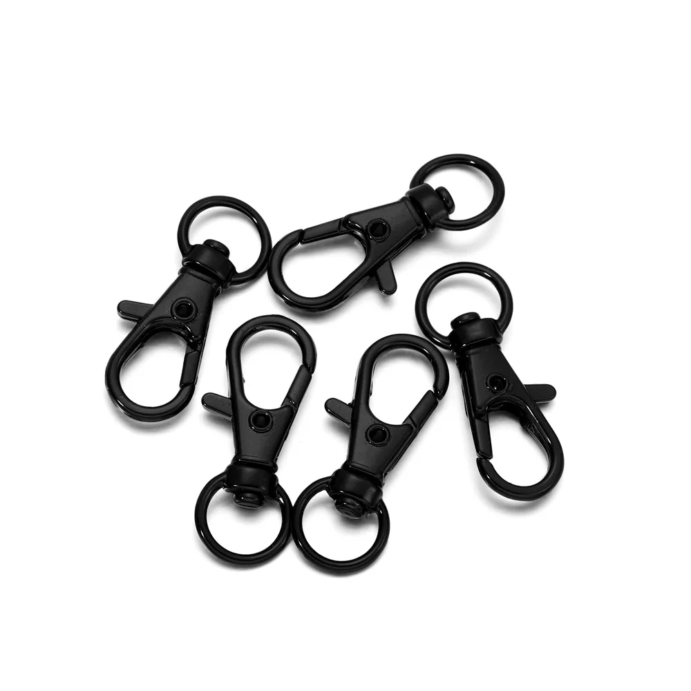 10Pcs/Lot Swivel Lobster Clasp Hooks Keychain Split Key Ring Connector for Bag Belt Dog Chains DIY Jewelry Making Findings