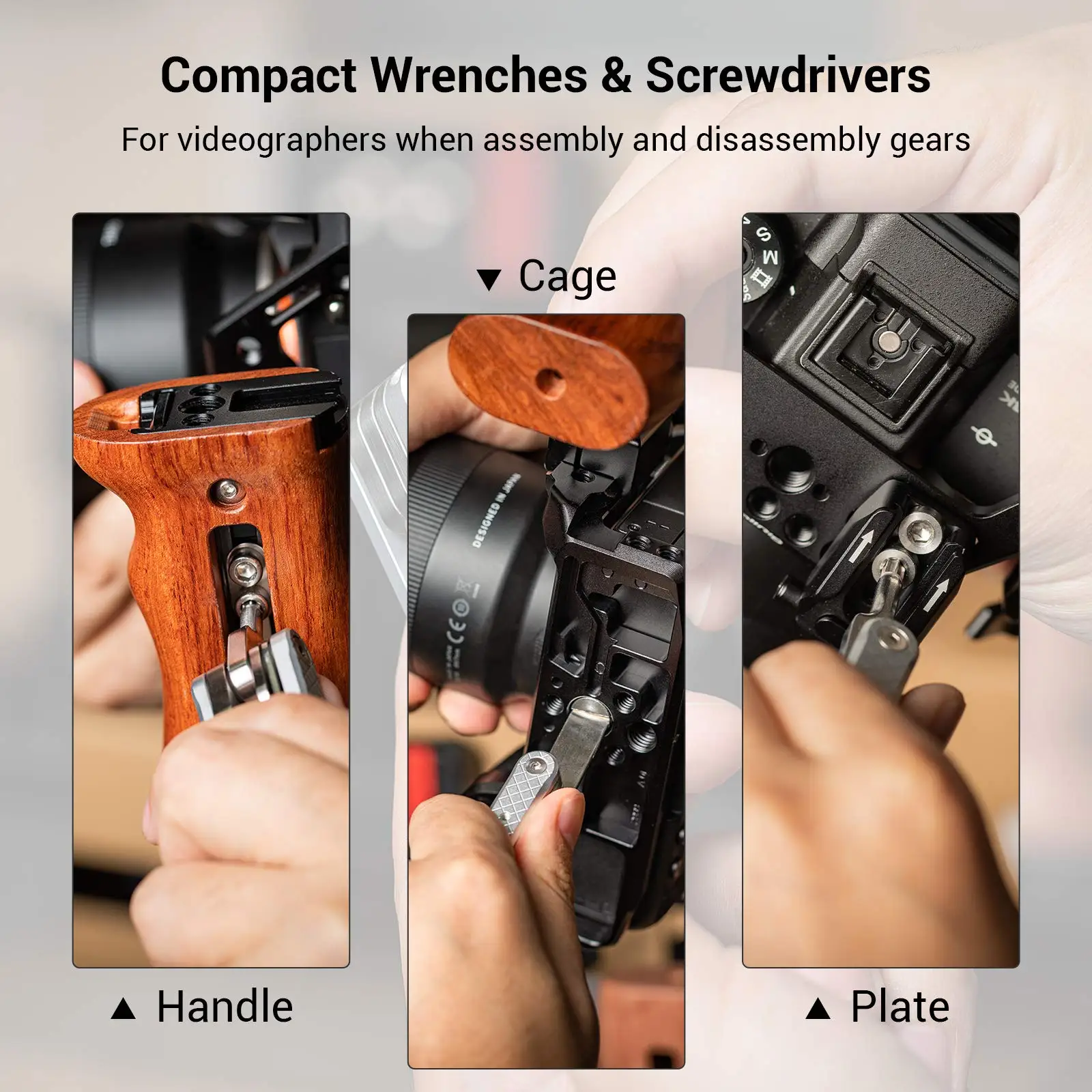 SmallRig Universal DSLR Camera Rig Folding Tool Set with Screwdrivers and Hex Key Wrenches Tool Set with Seven Functional Tools