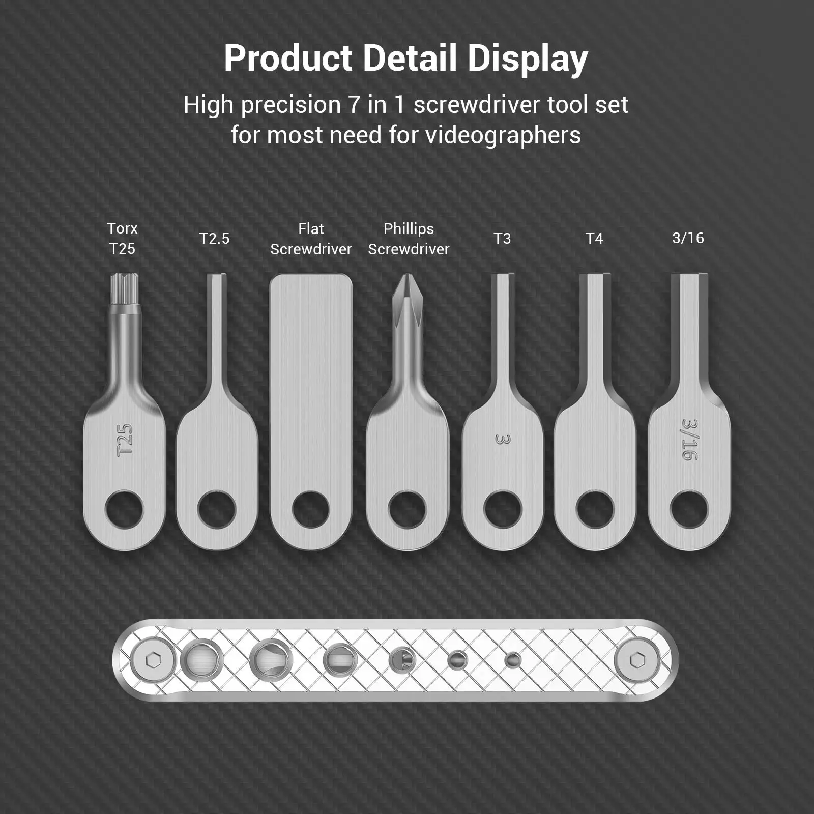 SmallRig Universal DSLR Camera Rig Folding Tool Set with Screwdrivers and Hex Key Wrenches Tool Set with Seven Functional Tools
