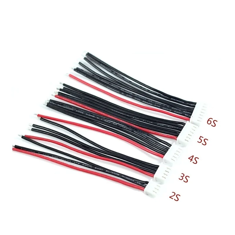1s 2s 3s 4s 5s 6s 22AWG Cable 10CM (100MM) RC Lipo Battery Charger Wiring 7.4v 11.1v 14.8v 22.2v For IMAX B3 B6 Balance Charger
