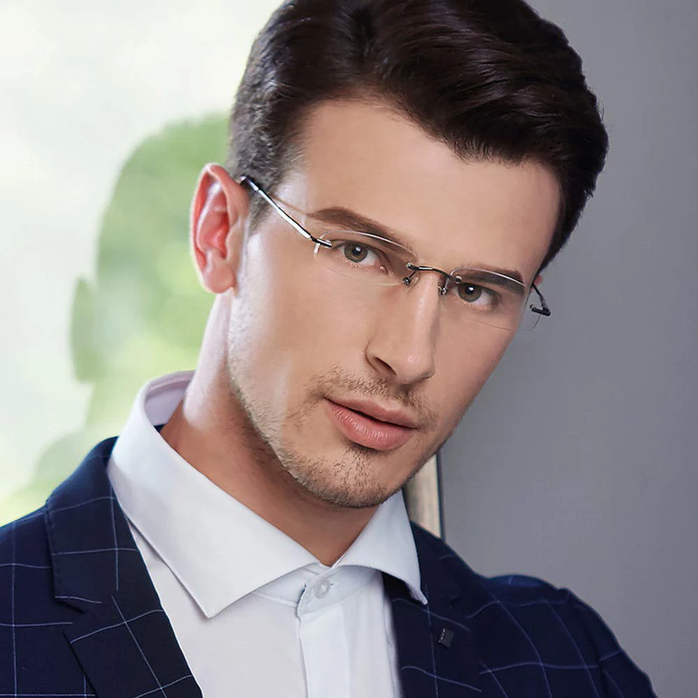 Premium Frameless Reading Glasses for Travel Spiral Metallic Tube Case Spring Hinges Lightweight for Men & Women