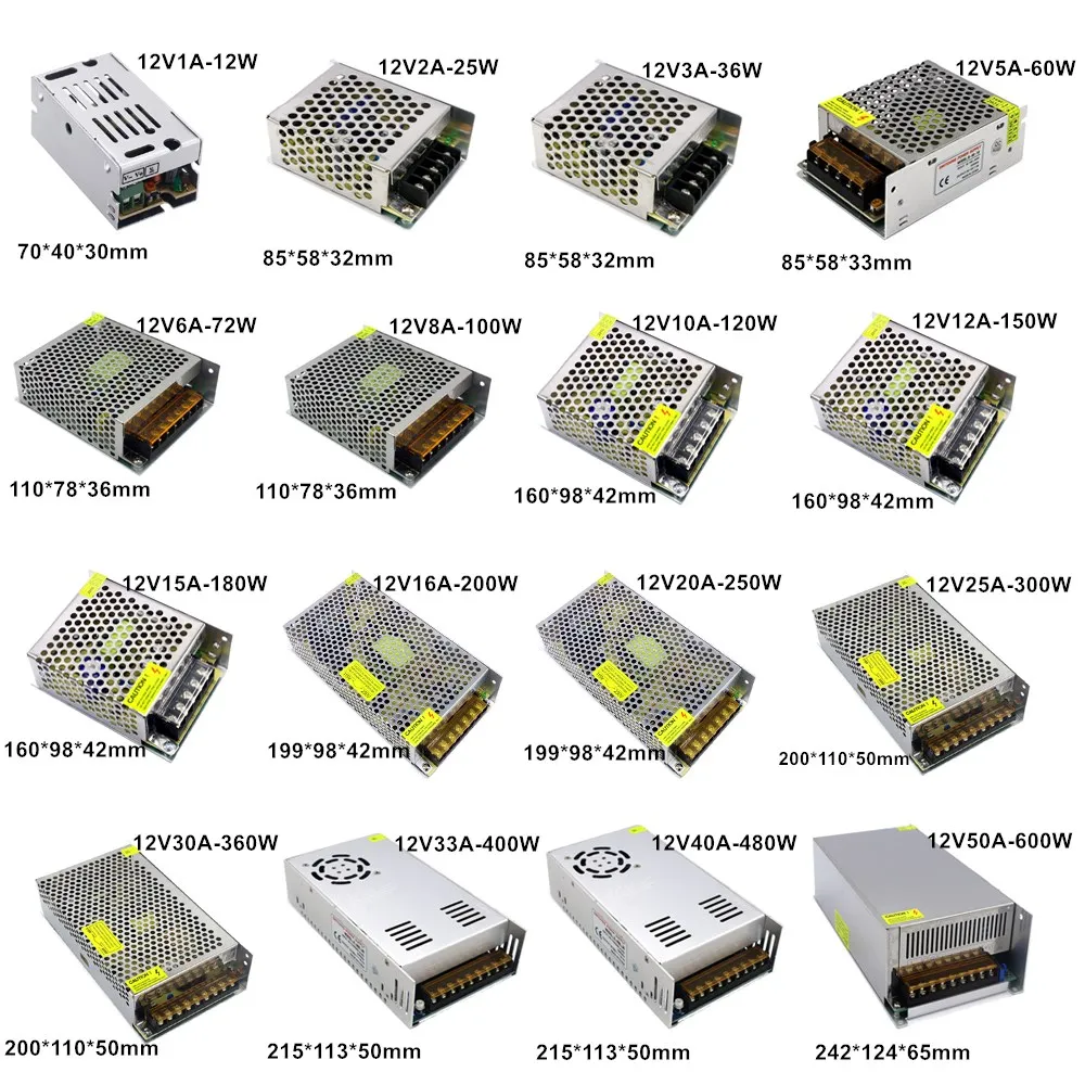 5V 12V 24V 36V Power Supply SMPS 5 12 24 36 V AC DC 220V TO 5V 12V 24V 36V 1A 2A 3A 5A 10A 20A 30A Switching Power Supply SMPS