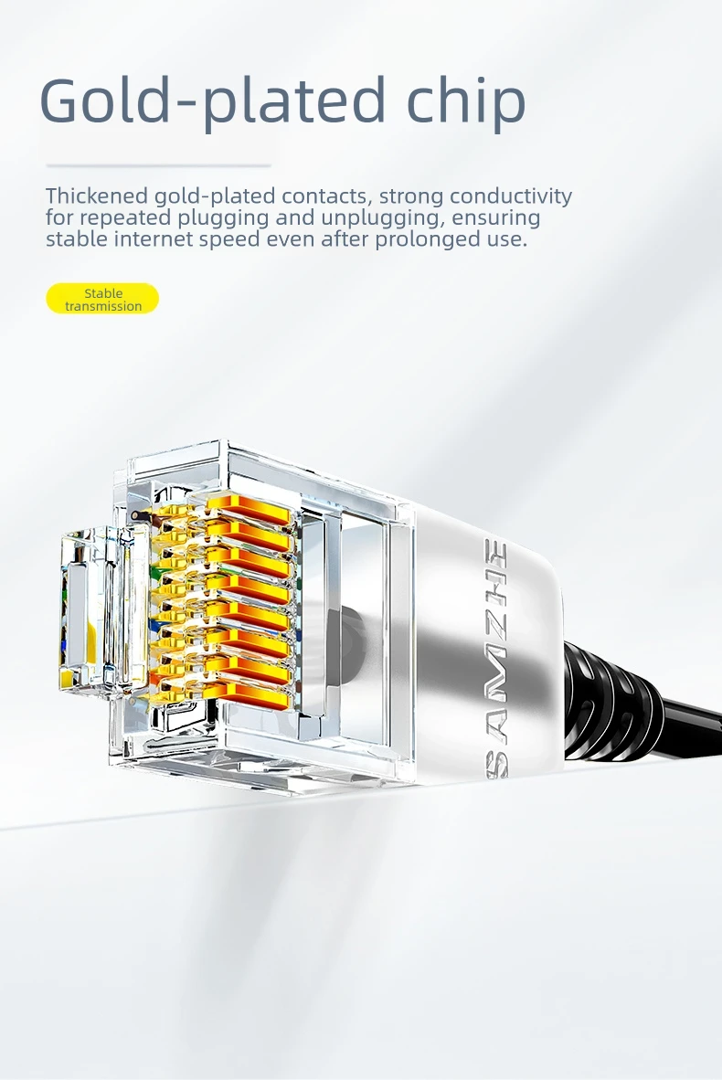 SAMZHE Cat6A Ethernet Cable 10Gbps Cat6 Lan UTP RJ45 Slim Network Patch Cable For PC Internet Modem Router Cat 6 Cable Ethernet