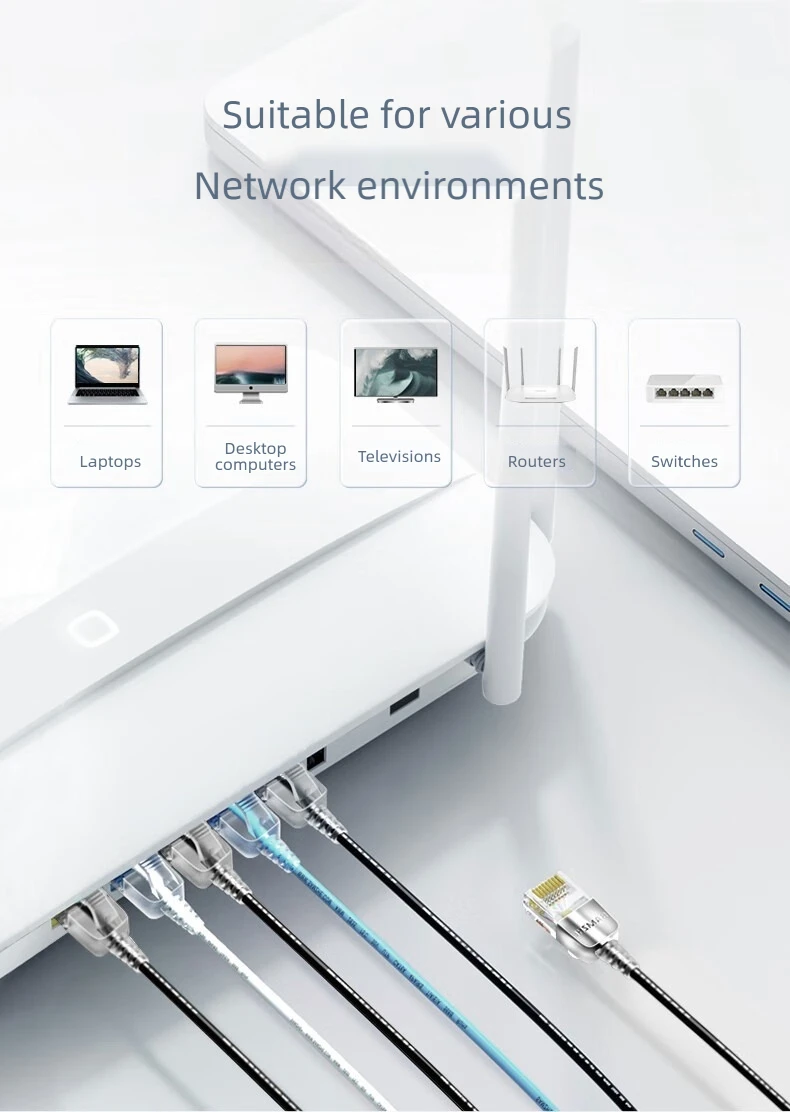 SAMZHE Cat6A Ethernet Cable 10Gbps Cat6 Lan UTP RJ45 Slim Network Patch Cable For PC Internet Modem Router Cat 6 Cable Ethernet