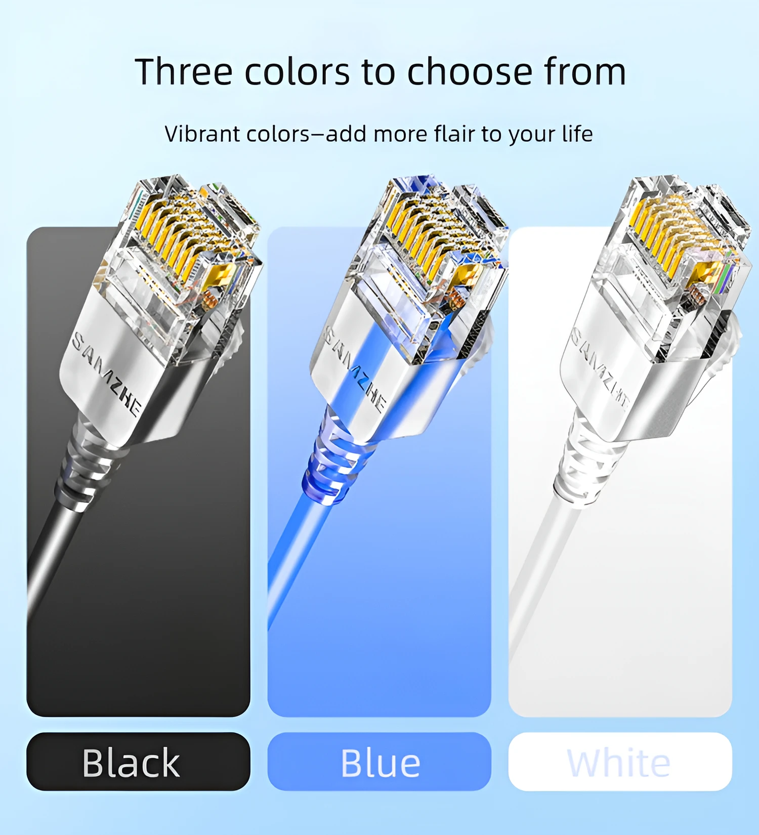 SAMZHE Cat6A Ethernet Cable 10Gbps Cat6 Lan UTP RJ45 Slim Network Patch Cable For PC Internet Modem Router Cat 6 Cable Ethernet