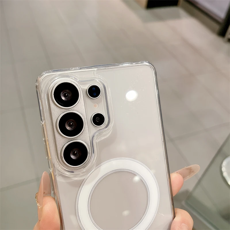 Original For Magsafe Magnetic Clear Case for Samsung Galaxy S26 S25 S24 S21 FE S22 S23 Ultra Plus A17 A16 A55 A36 A07 A54 Cover