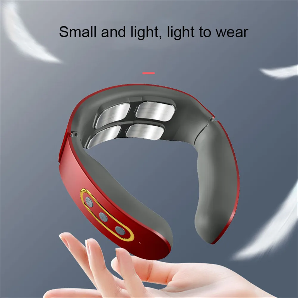Electric Neck and Shoulder Pulse Massager 6 Mode 9 Levels Adjustable Heat Cervical Vertebra Relax Pain Relief Kneading Machine