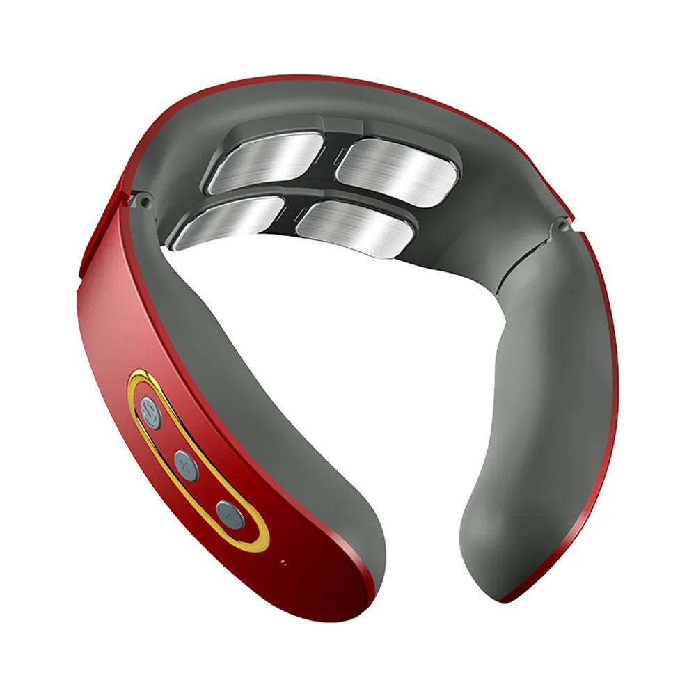 Electric Neck and Shoulder Pulse Massager 6 Mode 9 Levels Adjustable Heat Cervical Vertebra Relax Pain Relief Kneading Machine