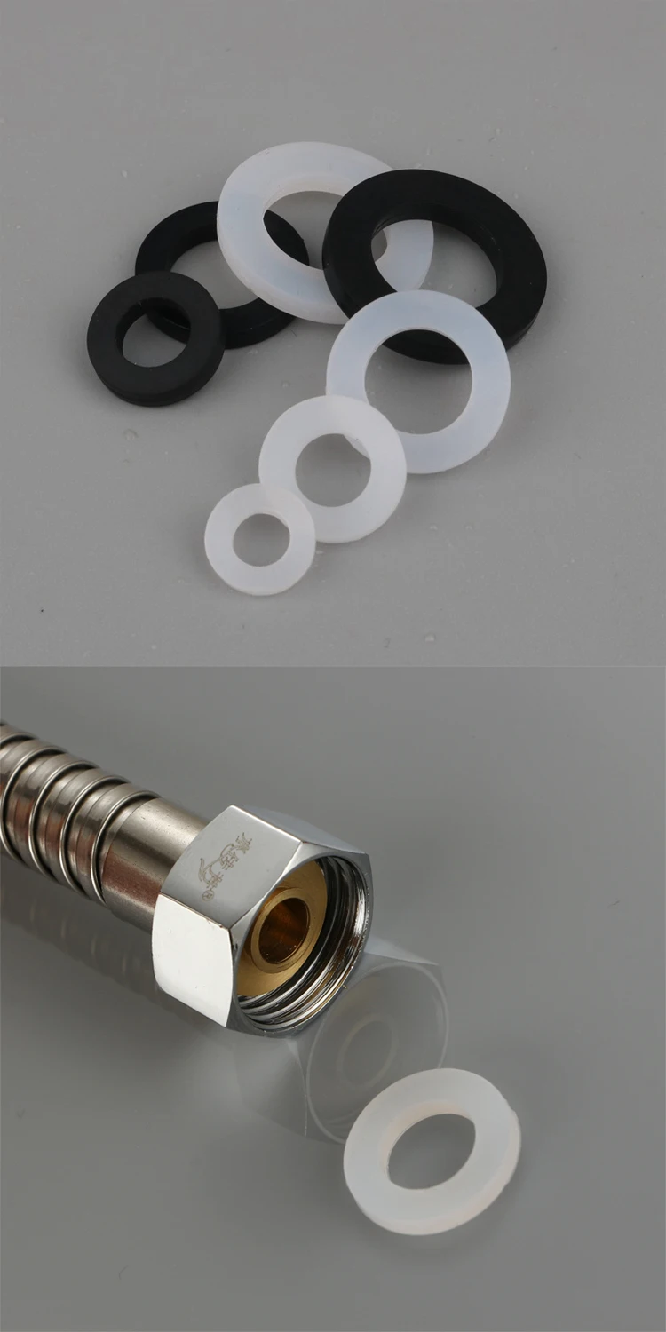10pcs/set 1/2" 3/4" 1"Rubber Ring Silicon  Flat Gasket Sealing Ring for Shower Nozzle Hose Pipe Bellows Tube Washer Ring