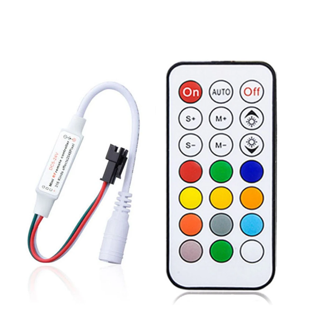 WS2811 WS2812B Led Pixels Strip Light Controller WS2812 USB/DC MINI 3Keys RF 14/17/21Keys Led Tape Remote Controller DC5-24V