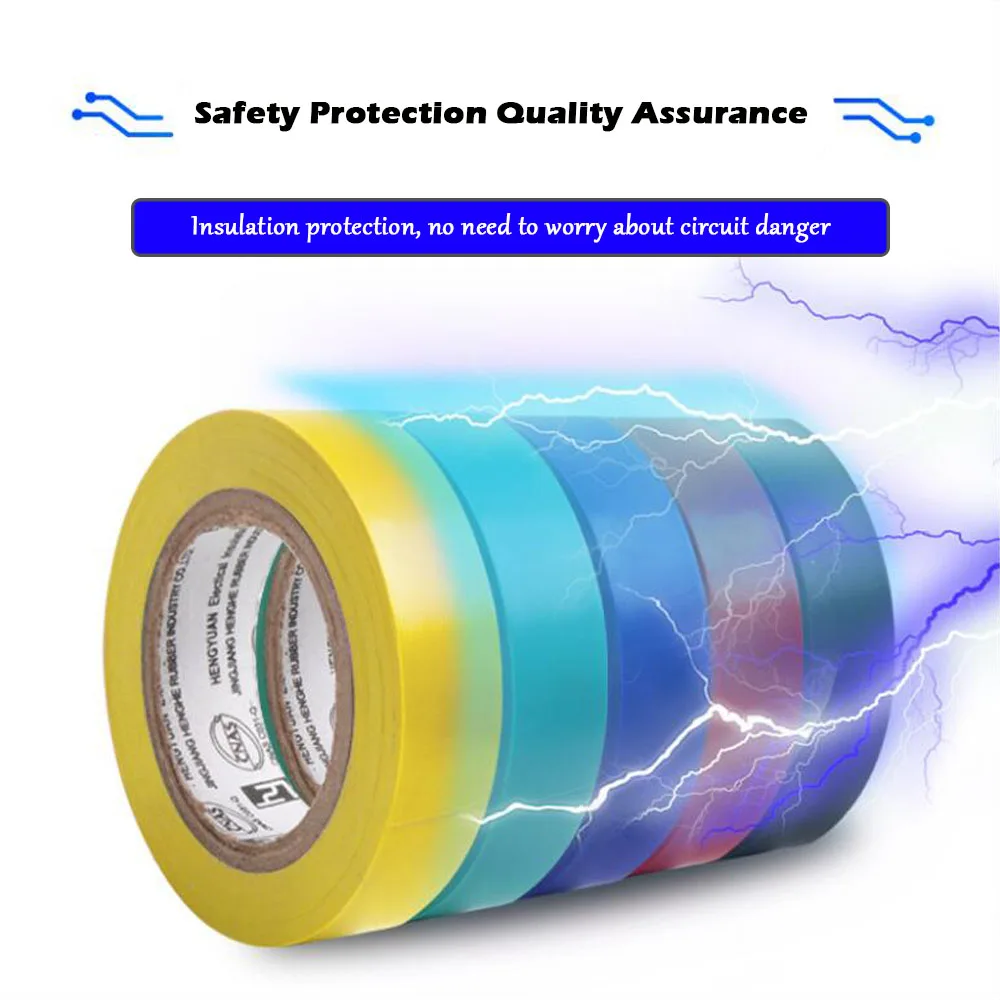 10 Meters Strong Electrical Tape Color Wear-resistant Lead-free Electrical Insulation Electrical Tape PVC Fame Retardant