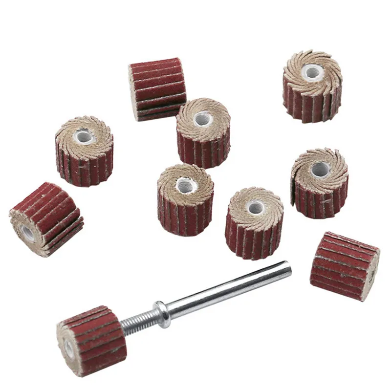 10PC For Dremel Accessories Sandpaper Sanding Flap Polishing Wheels Sanding Disc Shutter Polishing Wheel For Rotary Tool