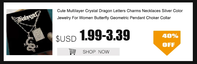 New Multi Layer Butterfly Dragon Charms Crystal Necklaces For Women Punk Golden Angel Letter Clavicle Chain Hiphop Gifts Jewelry
