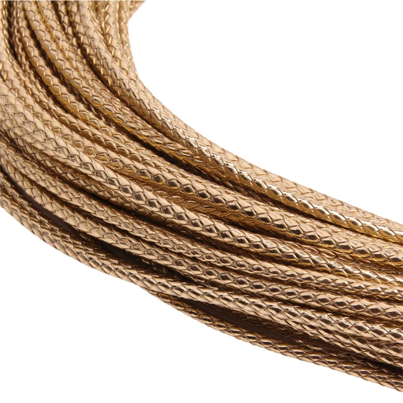 5m 3/4/6mm Braided Leather Cord Rope Strip Thread for DIY Pendant Neck Weaving Bracelet Jewelry Making Supplies Crafts Accessory