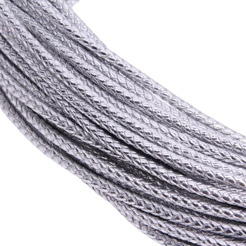 5m 3/4/6mm Braided Leather Cord Rope Strip Thread for DIY Pendant Neck Weaving Bracelet Jewelry Making Supplies Crafts Accessory