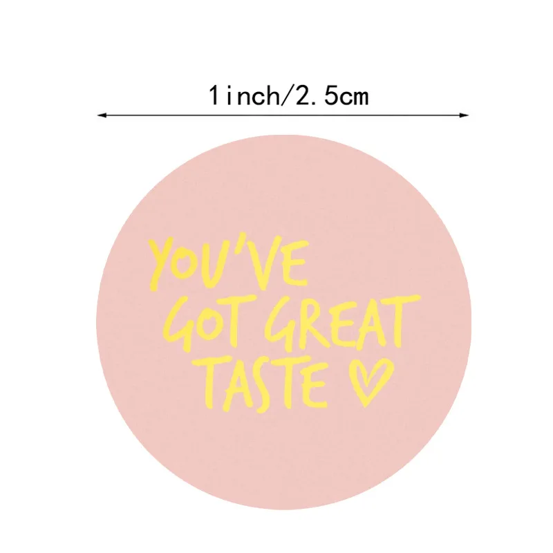50pcs Round Pink Business Label Stickers Paper Cute Thank You Stickers for Baking Packaging Seal Labels Stationery Stickers