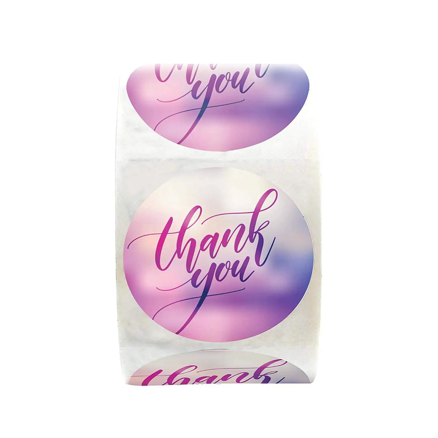 50pcs Round Pink Business Label Stickers Paper Cute Thank You Stickers for Baking Packaging Seal Labels Stationery Stickers