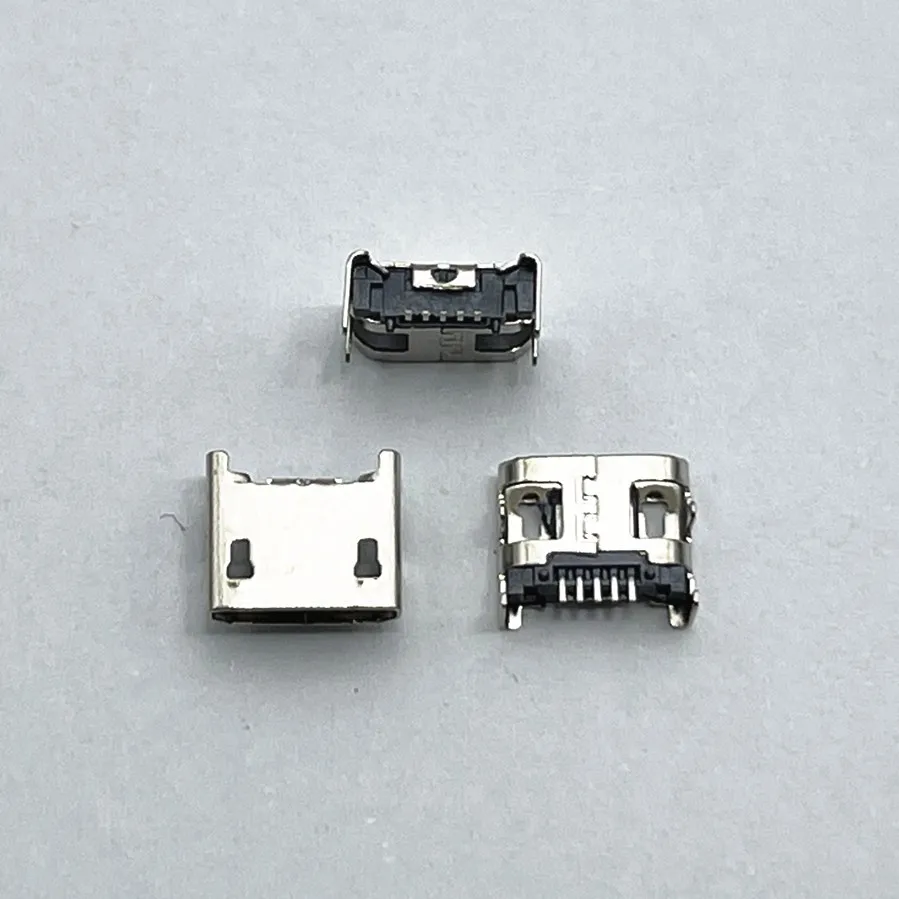 50pcs Micro USB Connector 5pin Seat Jack Micro USB DIP4 Legs Four Legs Inserting Plate Seat Mini USB Connector For Mobile Phone