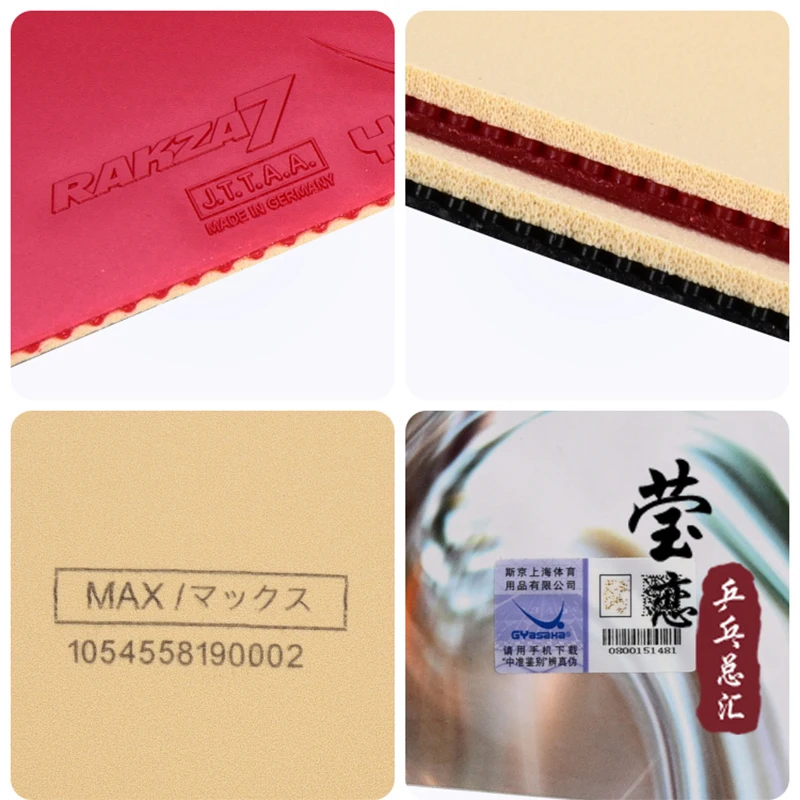 original yasaka RAKZA 7 soft (B-77) and RAKZA 7(B-76) table tennis rubber made in energy rubber for table tennis racket