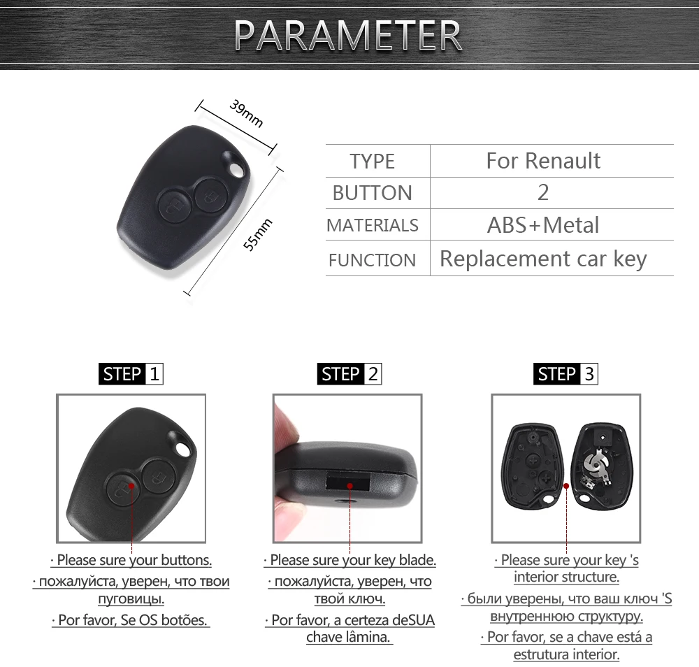 KEYYOU For Renault Megane Modus Espace Laguna Duster Logan DACIA Sandero Fluence Clio Kangoo 2 Button Remote Key Shell Case