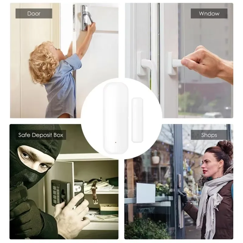 Zigbee Door Sensor Window Contact Sensor Open Closed Detector Smart Home Alarm Security Protection Work with Tuya Hub Smart Life