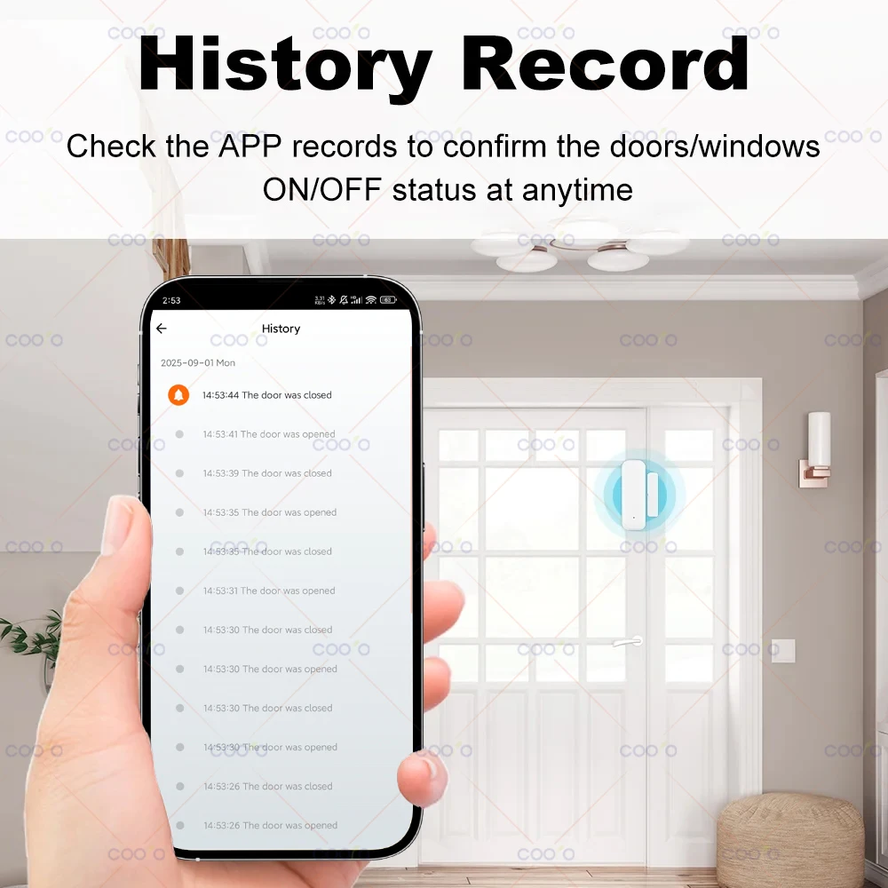 Zigbee Door Sensor Window Contact Sensor Open Closed Detector Smart Home Alarm Security Protection Work with Tuya Hub Smart Life