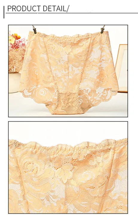 Lencerias sexy lingеrie lace Plus size ropa interior de mujer high waist underwear women cotton crotch comfortable Panties women