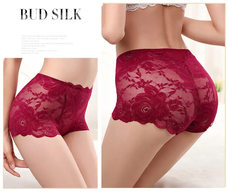 Lencerias sexy lingеrie lace Plus size ropa interior de mujer high waist underwear women cotton crotch comfortable Panties women