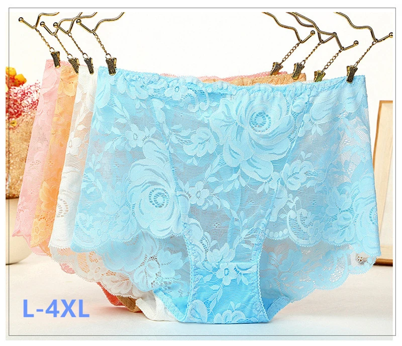Lencerias sexy lingеrie lace Plus size ropa interior de mujer high waist underwear women cotton crotch comfortable Panties women