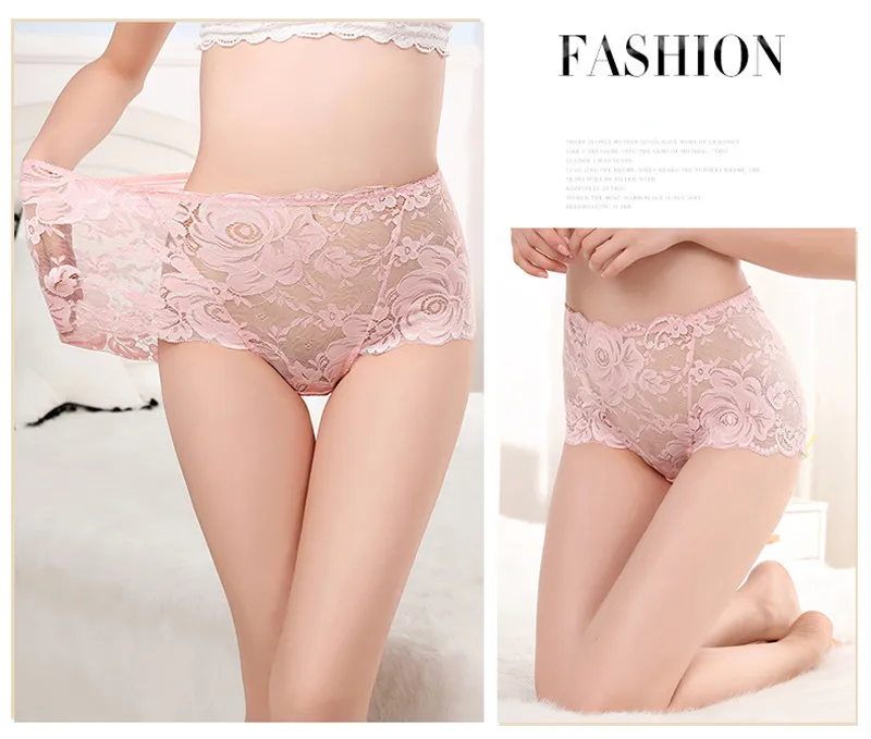 Lencerias sexy lingеrie lace Plus size ropa interior de mujer high waist underwear women cotton crotch comfortable Panties women