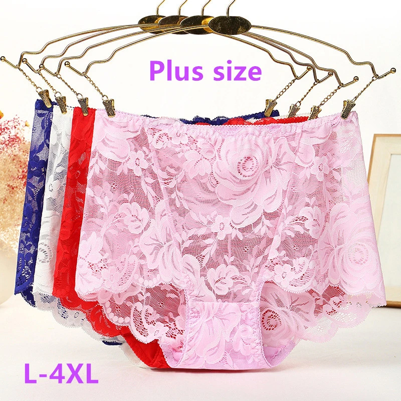 Lencerias sexy lingеrie lace Plus size ropa interior de mujer high waist underwear women cotton crotch comfortable Panties women