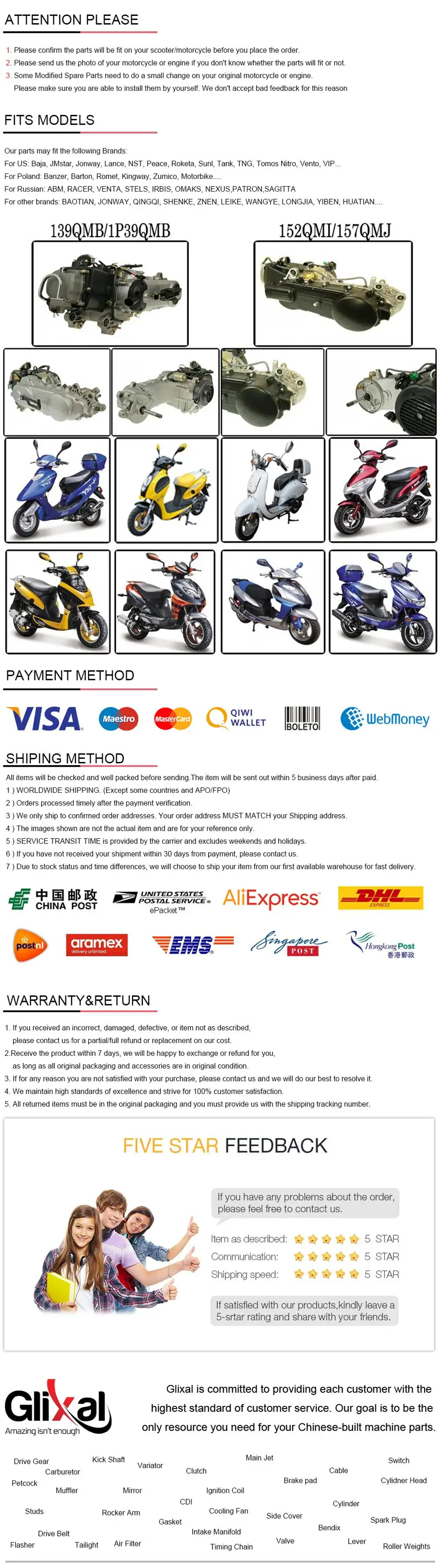 Glixal GY6 50cc 125cc 150cc High Flow Performance Racing TURBO Cooling Fan for 139QMB 152QMI 157QMJ Scooter Moped ATV Go-Cart