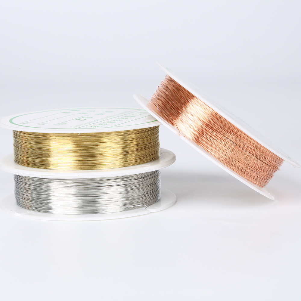 0.2mm 0.3mm 0.4mm 0.8mm 1.0mm Dia 1.5-20m/roll Alloy Copper Wire Silver/Gold/Copper Color Beads Wire Metal For Jewelry Finding