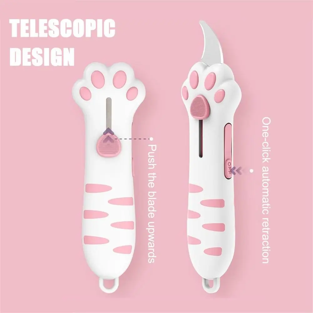 Cute Cat Paw Sharp Box Cutters Mini Portable Cat Claw Utility Knife Creative Hand Account Decor Paper Cutting Tools Art Supplies