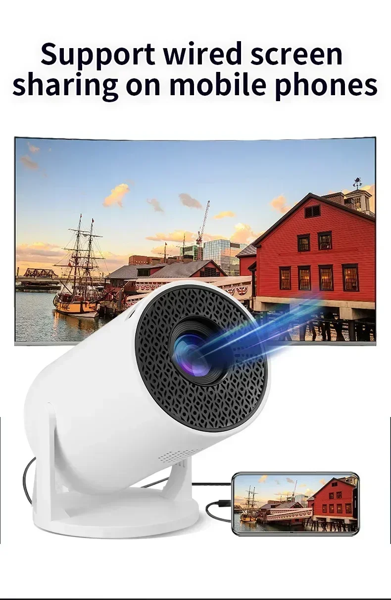 New Projector HY300 4K Android 11 Wifi6 290ANSI Allwinner H713 BT5.0 1080P 1280*720P Cinema Outdoor Portable Projetors