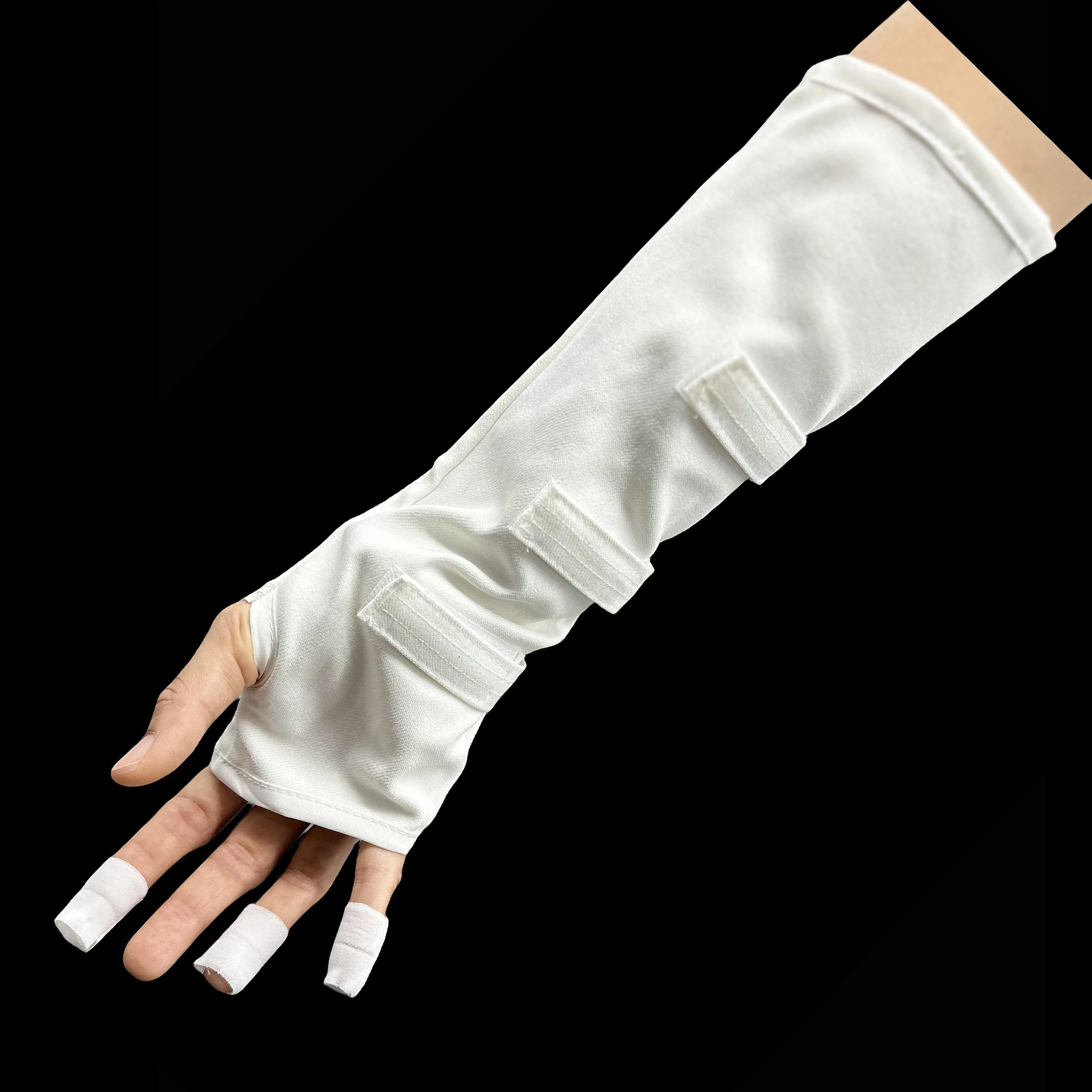 Handmade Punk Rock Concert Michael Jackson Classic Collection Cotton White Back ArmBrace Elbow Glove