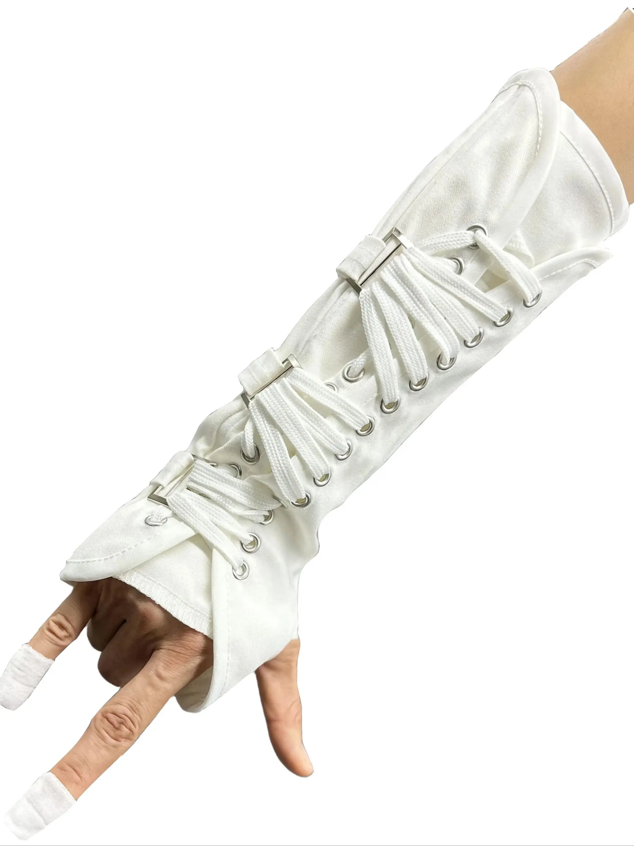 Handmade Punk Rock Concert Michael Jackson Classic Collection Cotton White Back ArmBrace Elbow Glove