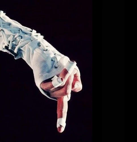 Handmade Punk Rock Concert Michael Jackson Classic Collection Cotton White Back ArmBrace Elbow Glove