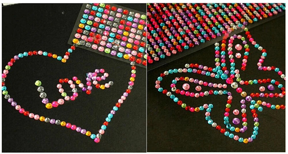 504/900Pcs 4/6mm Self Adhesive Rhinestones Acrylic Rhinestone Stickers DIY Decal Scrapbooking Stickers Kids Rhinestones Applique