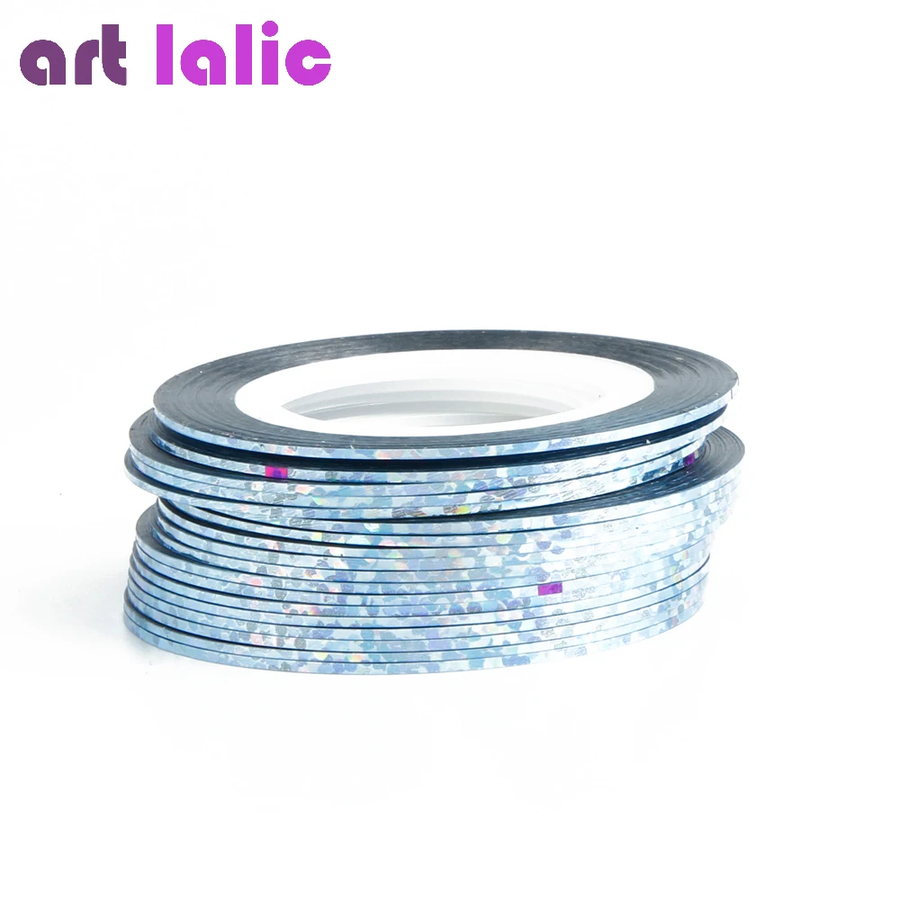 10 Rolls Nail Art Striping Tapes, Nail Liner Stickers, Nail Decals, 1mm Adhesive Stickers for Nail Tips Styling