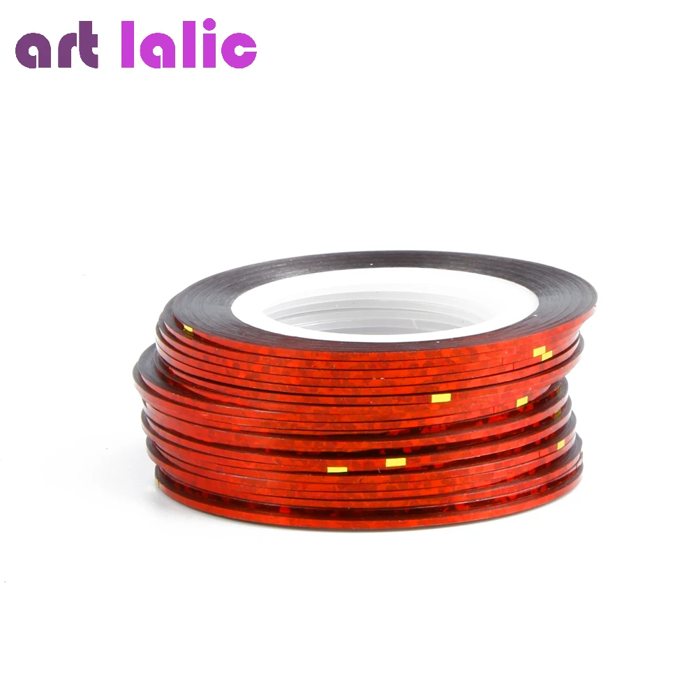 10 Rolls Nail Art Striping Tapes, Nail Liner Stickers, Nail Decals, 1mm Adhesive Stickers for Nail Tips Styling