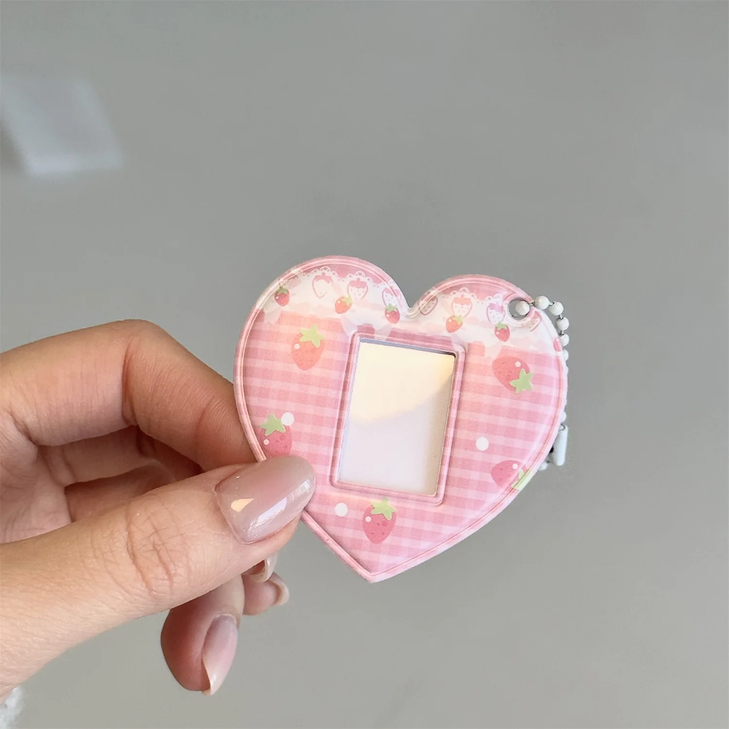 INS Korean Style Photo Card Holder Cute 1 inch ID Photo Storage Display Pendant Keychain Ornaments Star Chasing Girl Gift