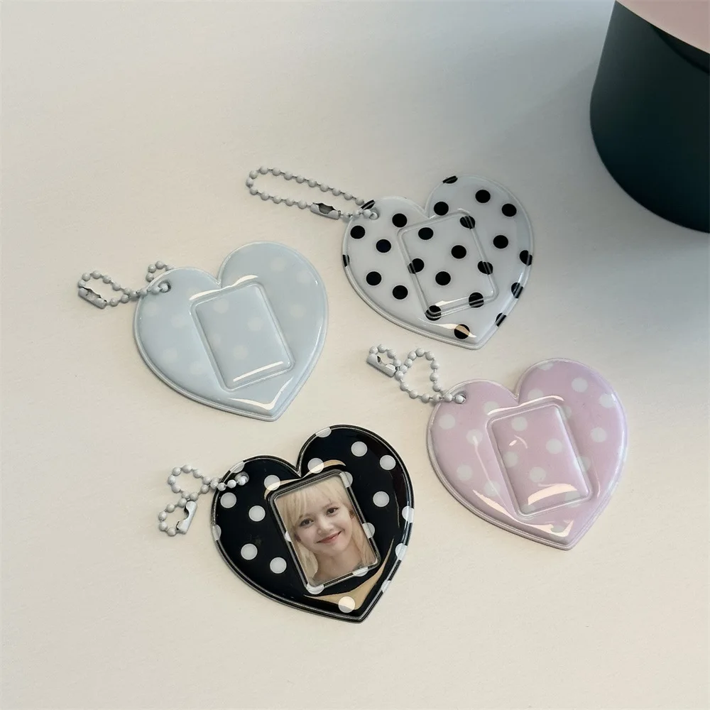 INS Korean Style Photo Card Holder Cute 1 inch ID Photo Storage Display Pendant Keychain Ornaments Star Chasing Girl Gift