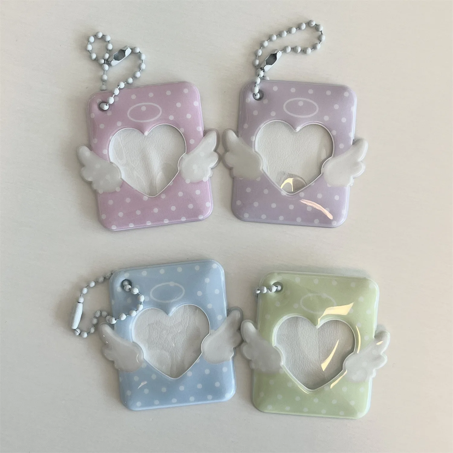 INS Korean Style Photo Card Holder Cute 1 inch ID Photo Storage Display Pendant Keychain Ornaments Star Chasing Girl Gift