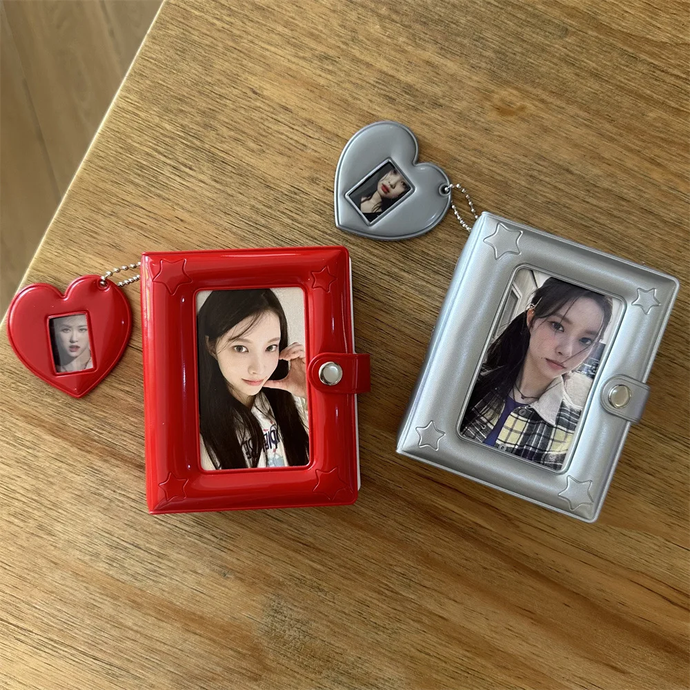 INS Korean Style Photo Card Holder Cute 1 inch ID Photo Storage Display Pendant Keychain Ornaments Star Chasing Girl Gift