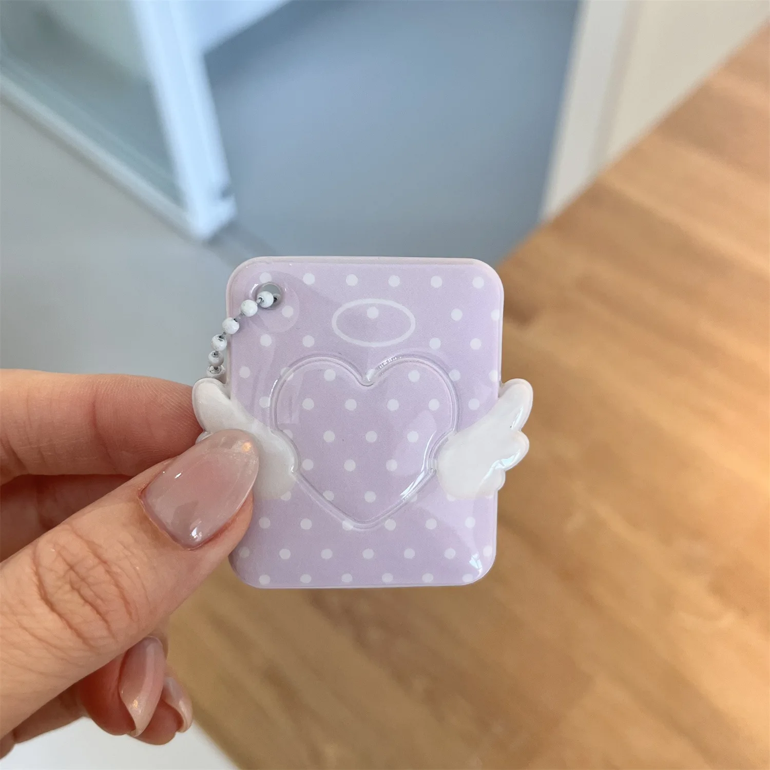 INS Korean Style Photo Card Holder Cute 1 inch ID Photo Storage Display Pendant Keychain Ornaments Star Chasing Girl Gift