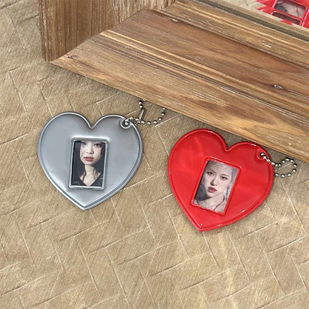 INS Korean Style Photo Card Holder Cute 1 inch ID Photo Storage Display Pendant Keychain Ornaments Star Chasing Girl Gift